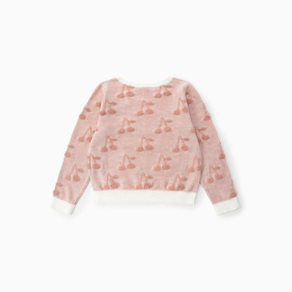 女童粉色Logo棉毛衣