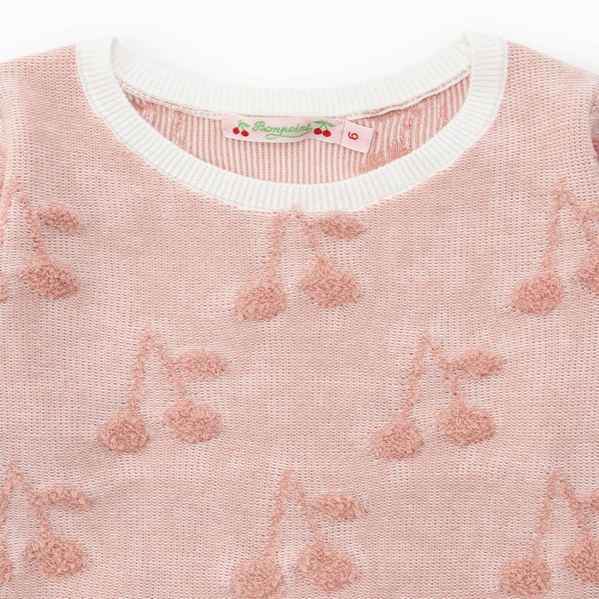 女童粉色Logo棉毛衣