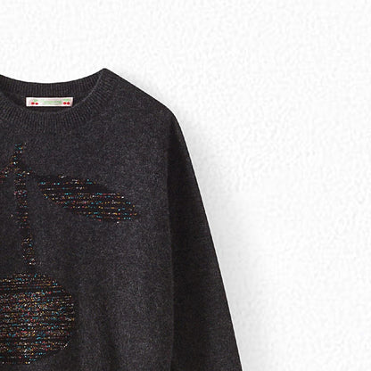 女童深灰色羊绒毛衣