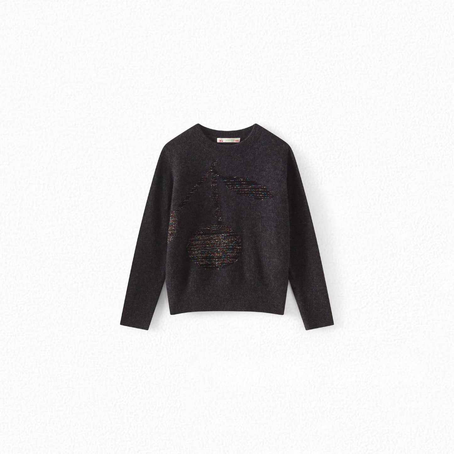 女童深灰色羊绒毛衣