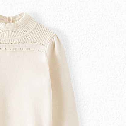 女童白色羊毛毛衣