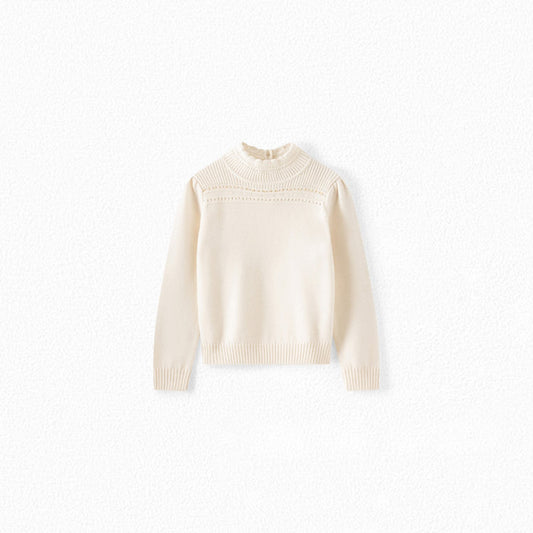 女童白色羊毛毛衣