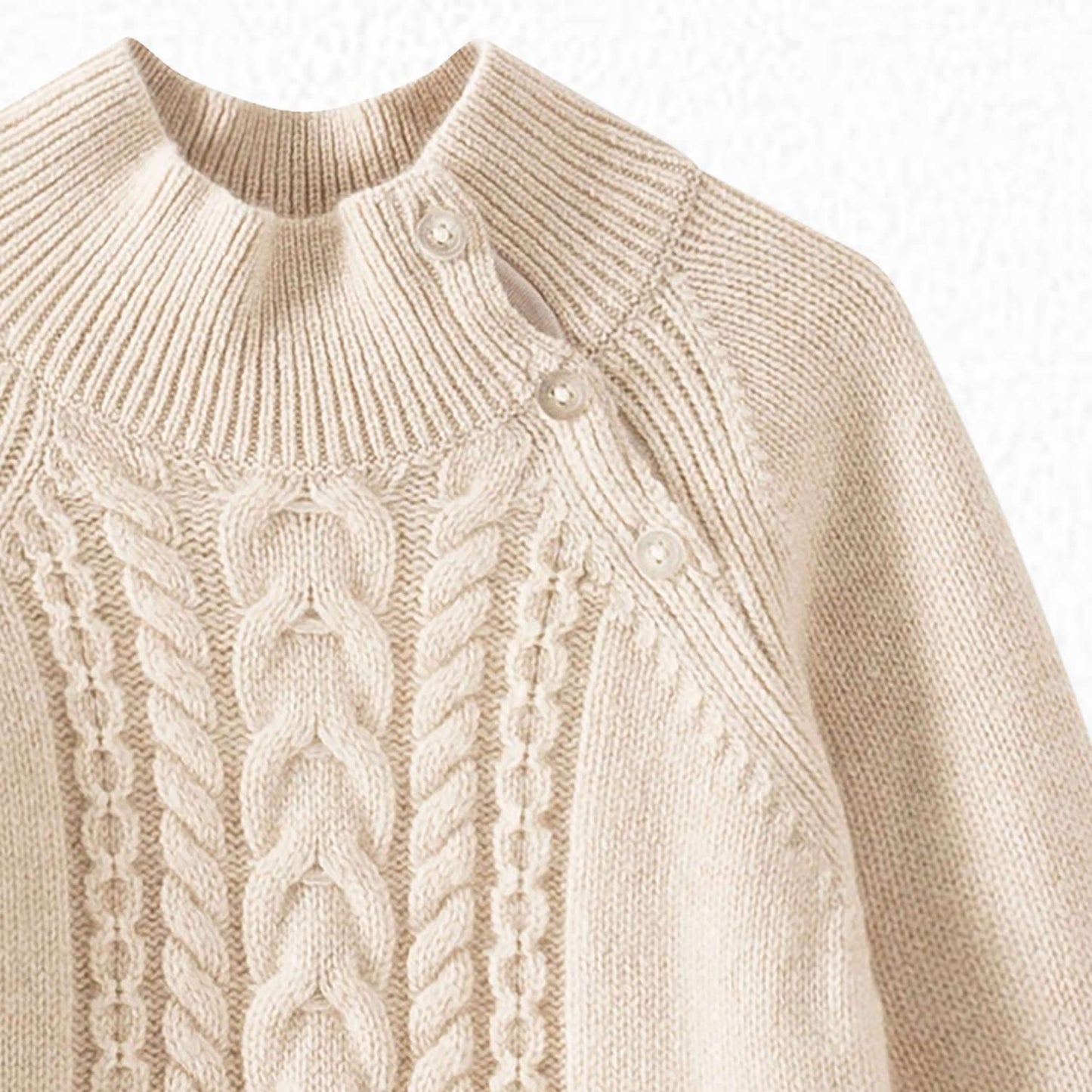 女童米色羊绒毛衣