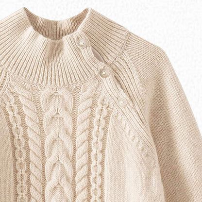 女童米色羊绒毛衣