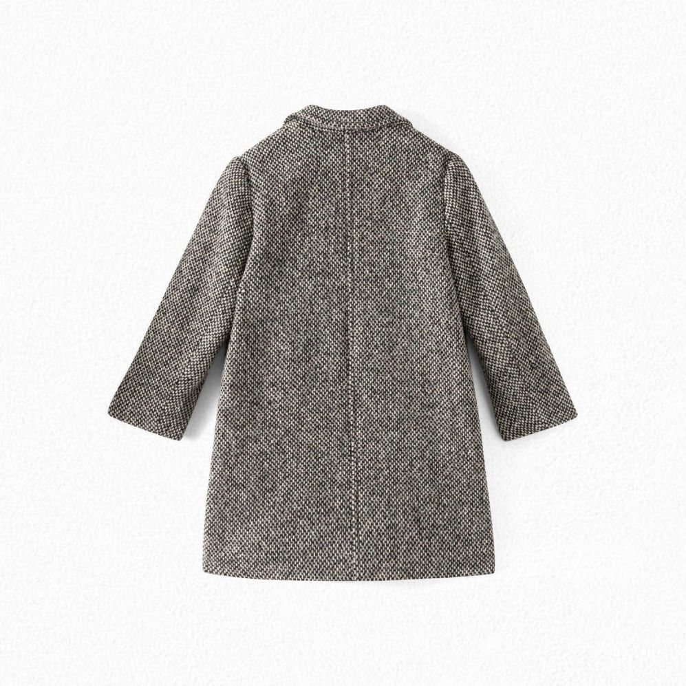 女童黑色羊毛外套