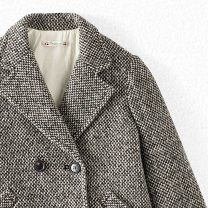 女童黑色羊毛外套