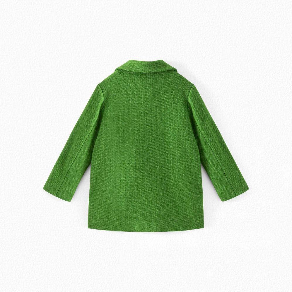 女童绿色羊毛外套