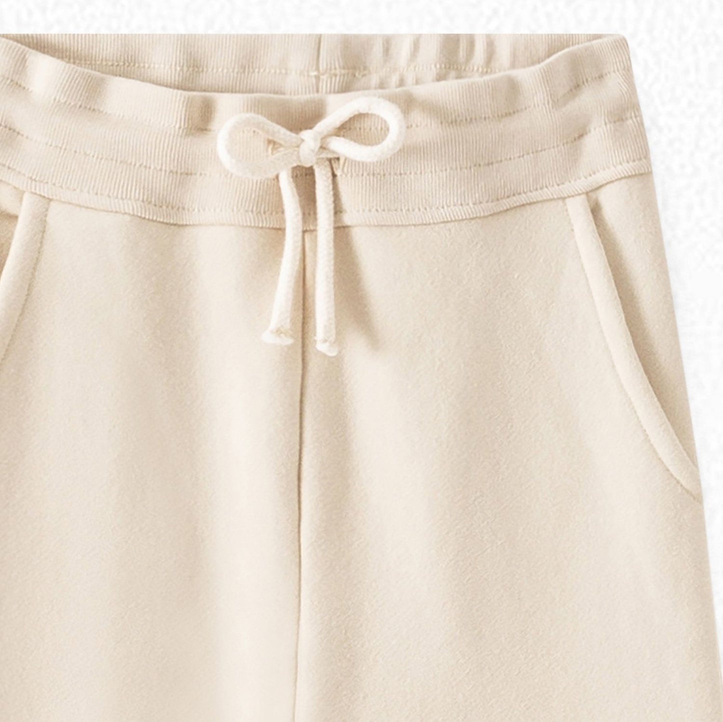 女童米色棉长裤