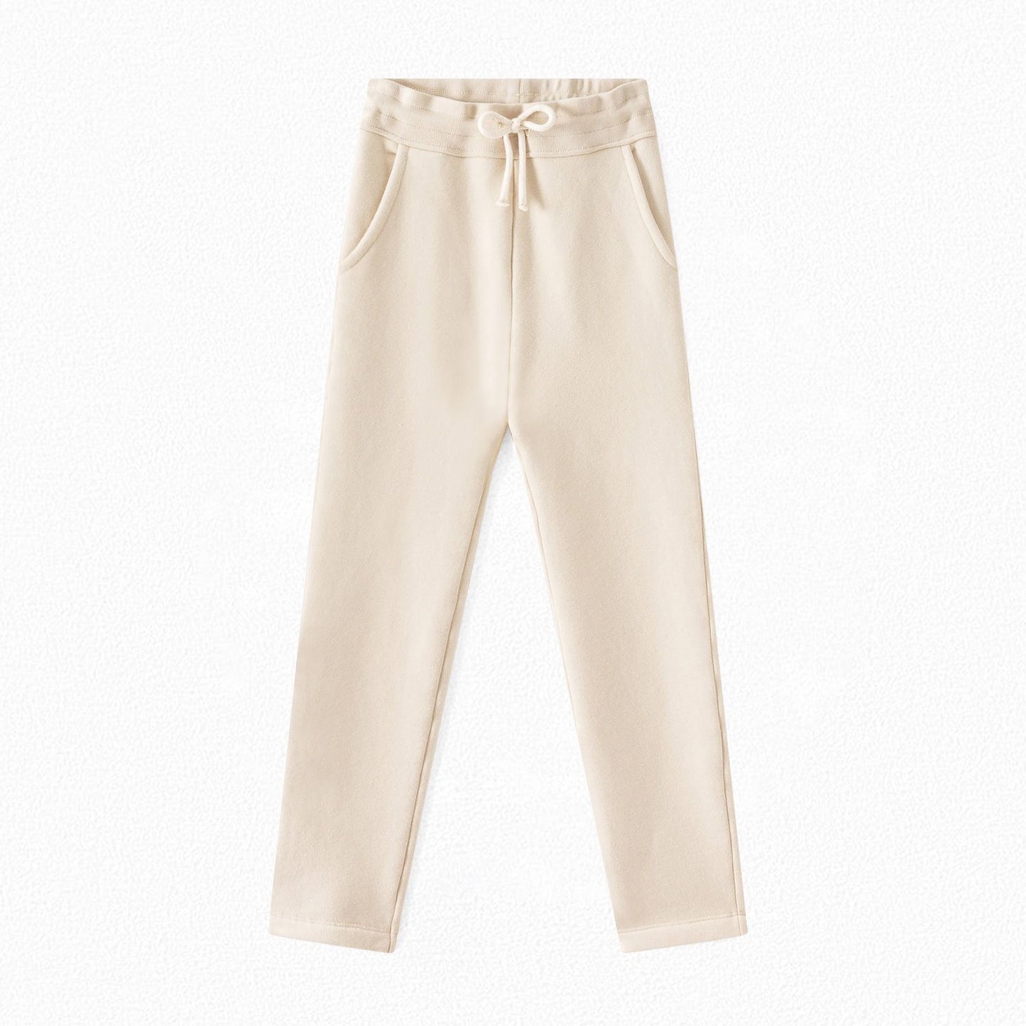 女童米色棉长裤