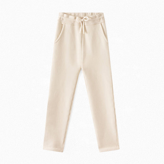 女童米色棉长裤