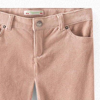 女童粉色丝绒长裤