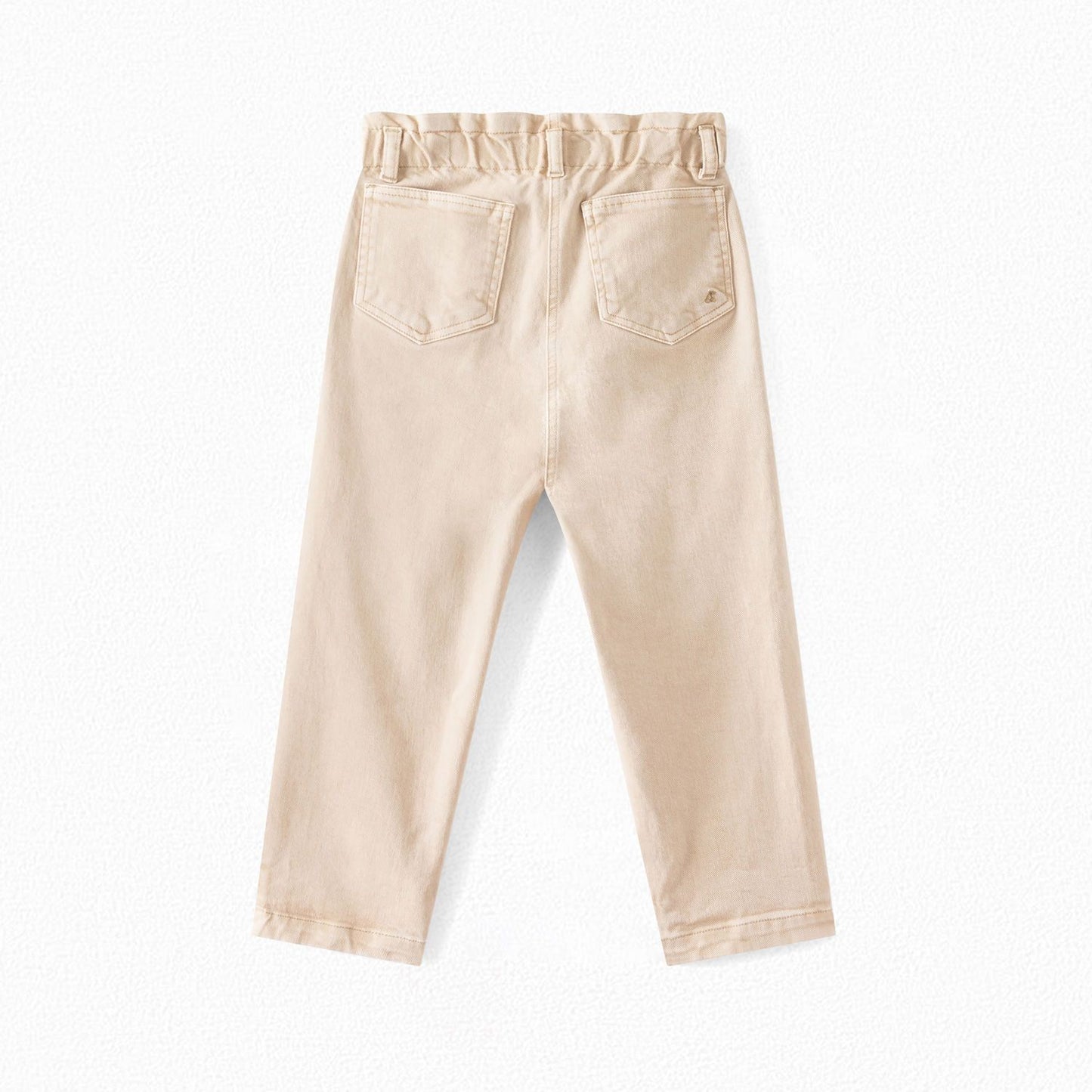 女童米色棉长裤