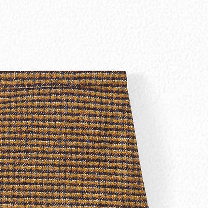 女童驼色格子短裙