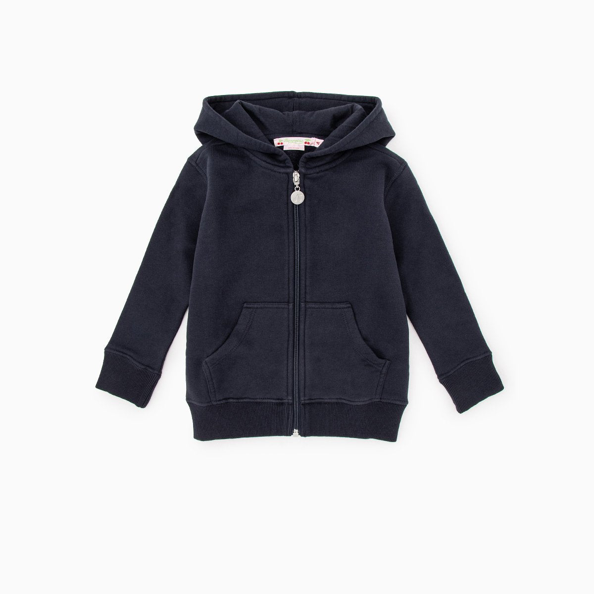 女童藏青色连帽拉链上衣