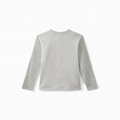 女童灰色印花棉T恤