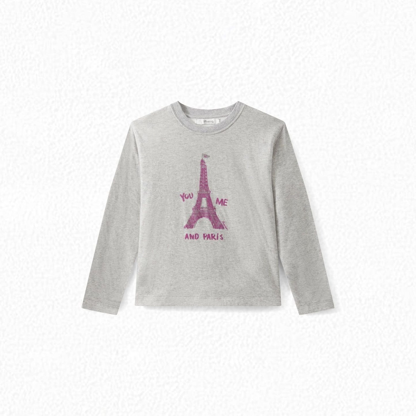 女童灰色印花棉T恤