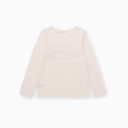 女童粉色印花棉T恤