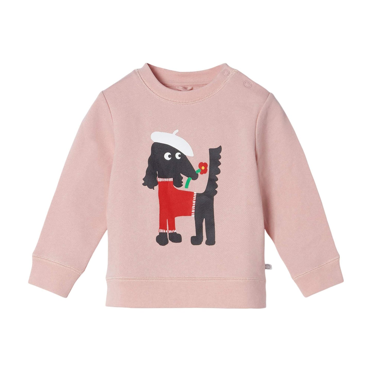 女婴粉色印花棉卫衣