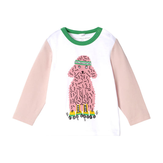 女婴贵宾犬印花棉T恤