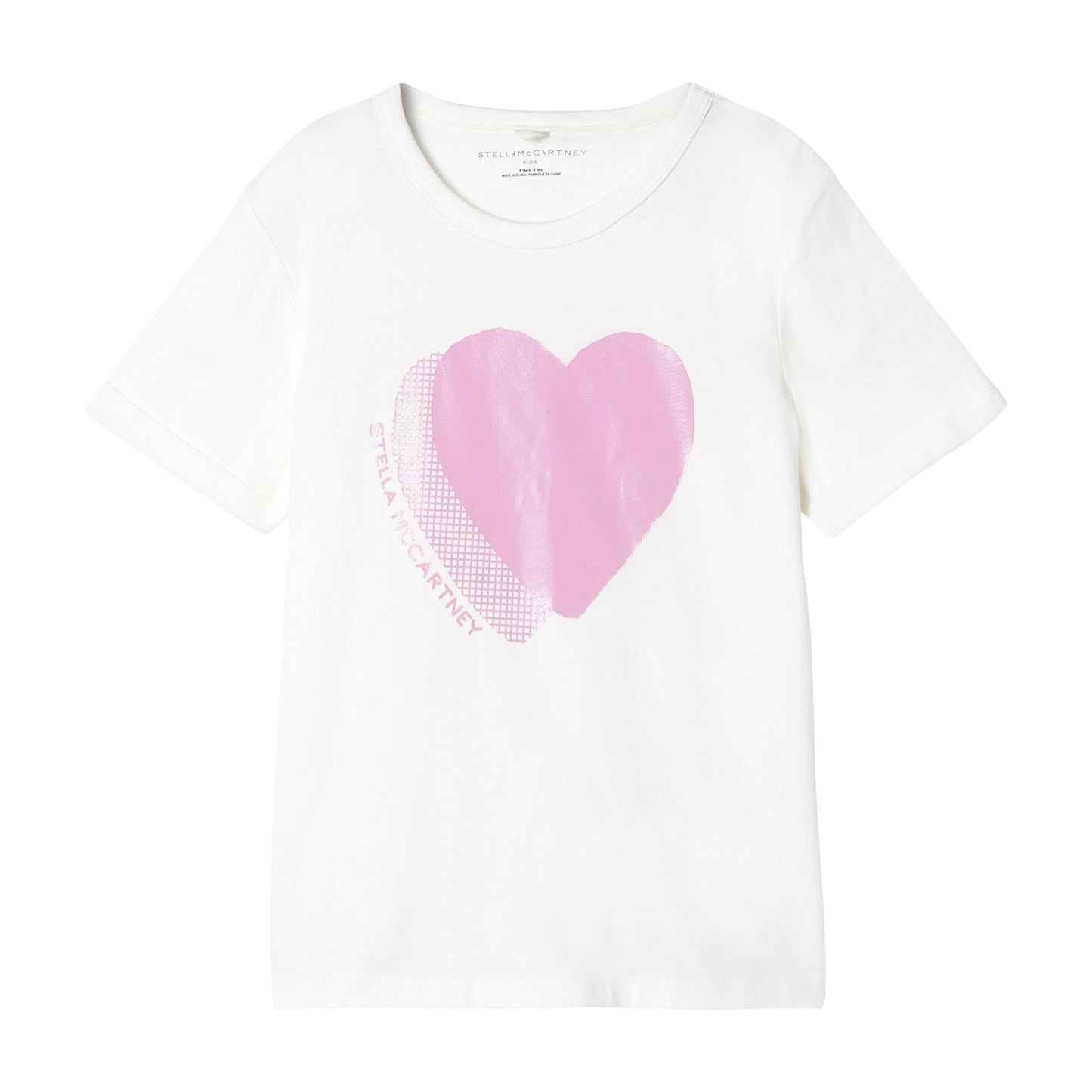 女童白色心形棉T恤