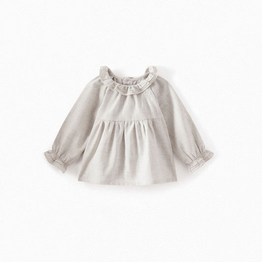 女婴浅灰色棉上衣