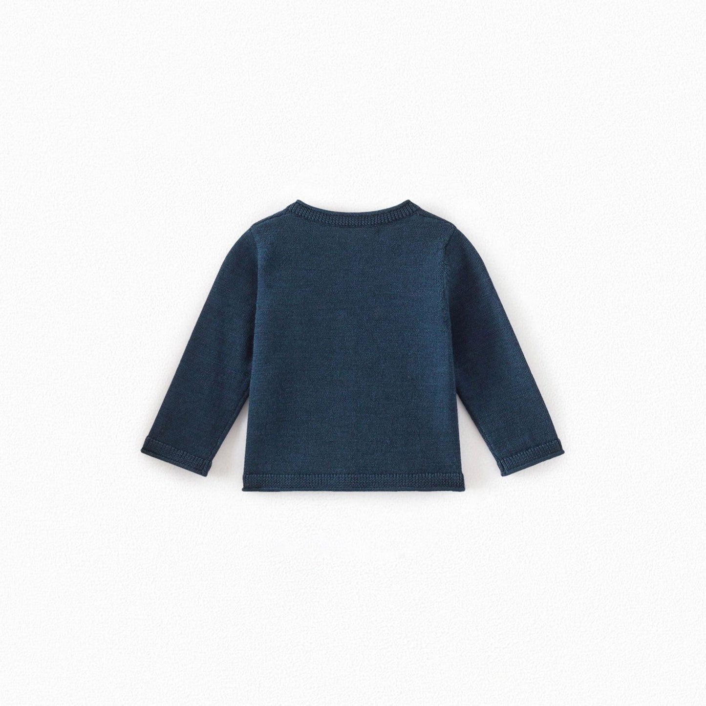 女婴藏青色羊毛开衫