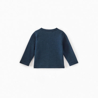 女婴藏青色羊毛开衫