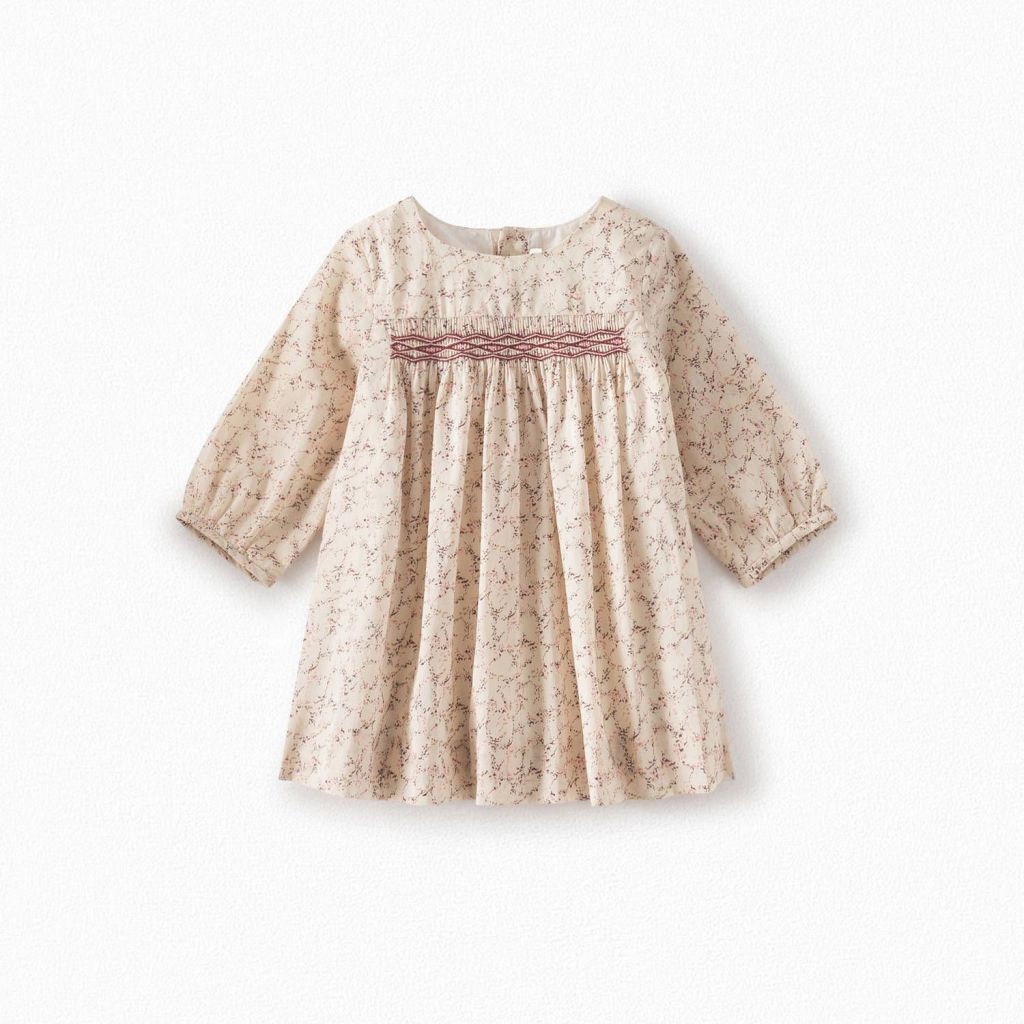 Baby Girls White Floral Cotton Dress