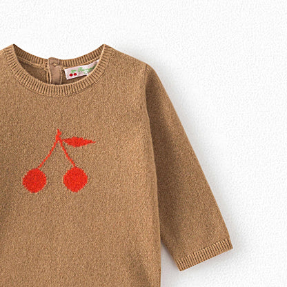 婴儿卡其色羊绒毛衣