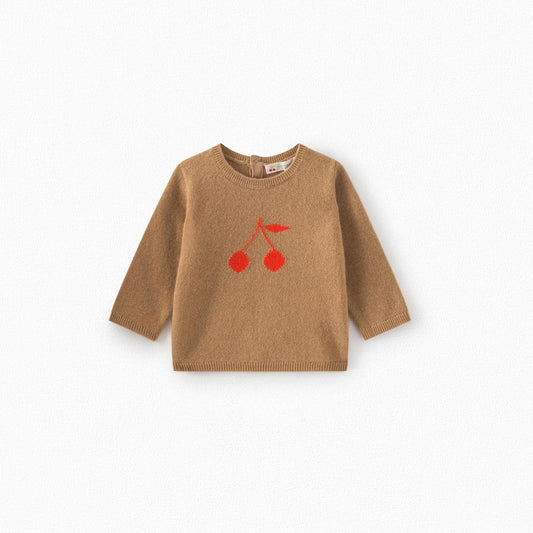 婴儿卡其色羊绒毛衣