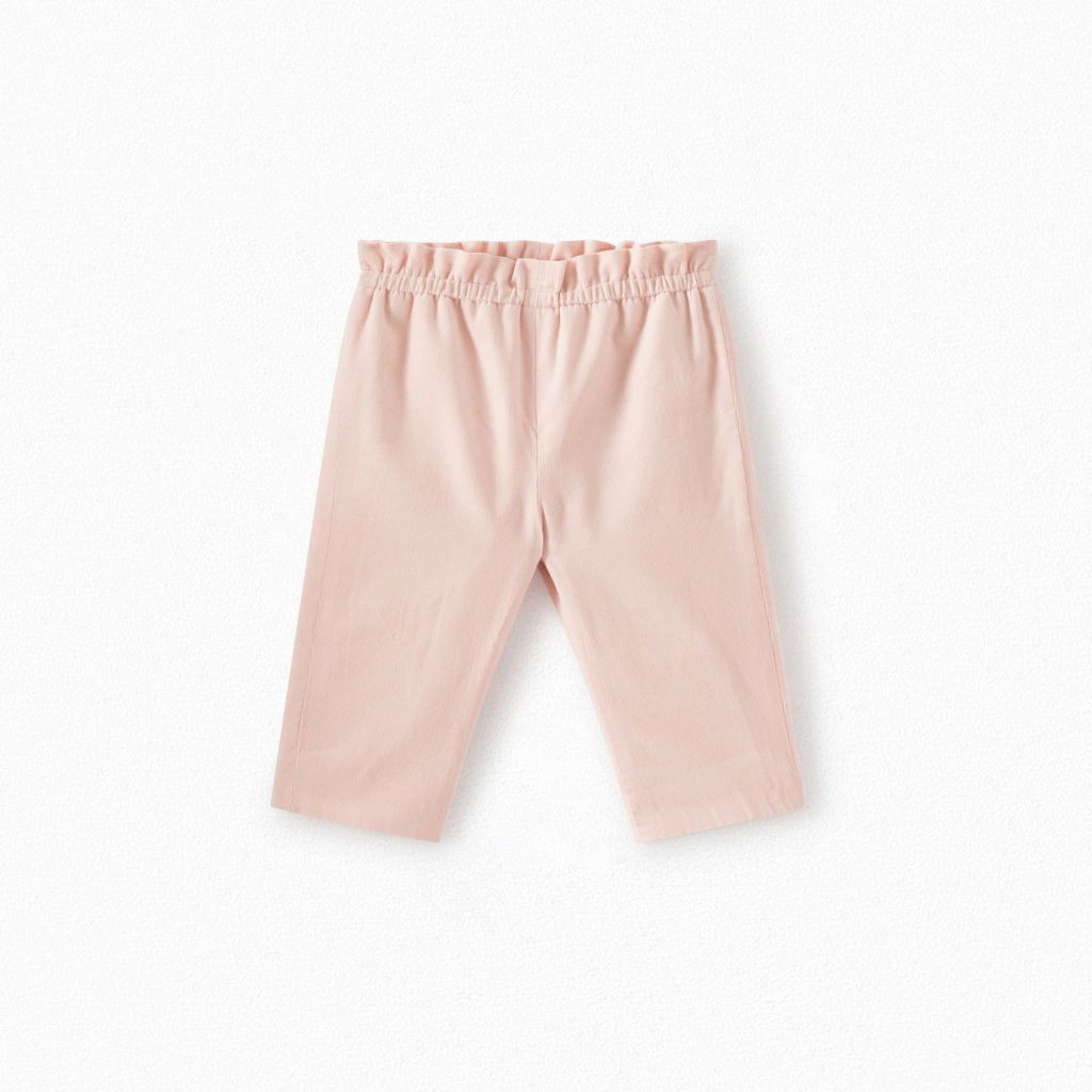 女婴粉色棉长裤
