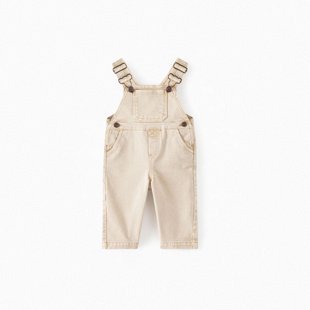 婴儿童米色棉长裤