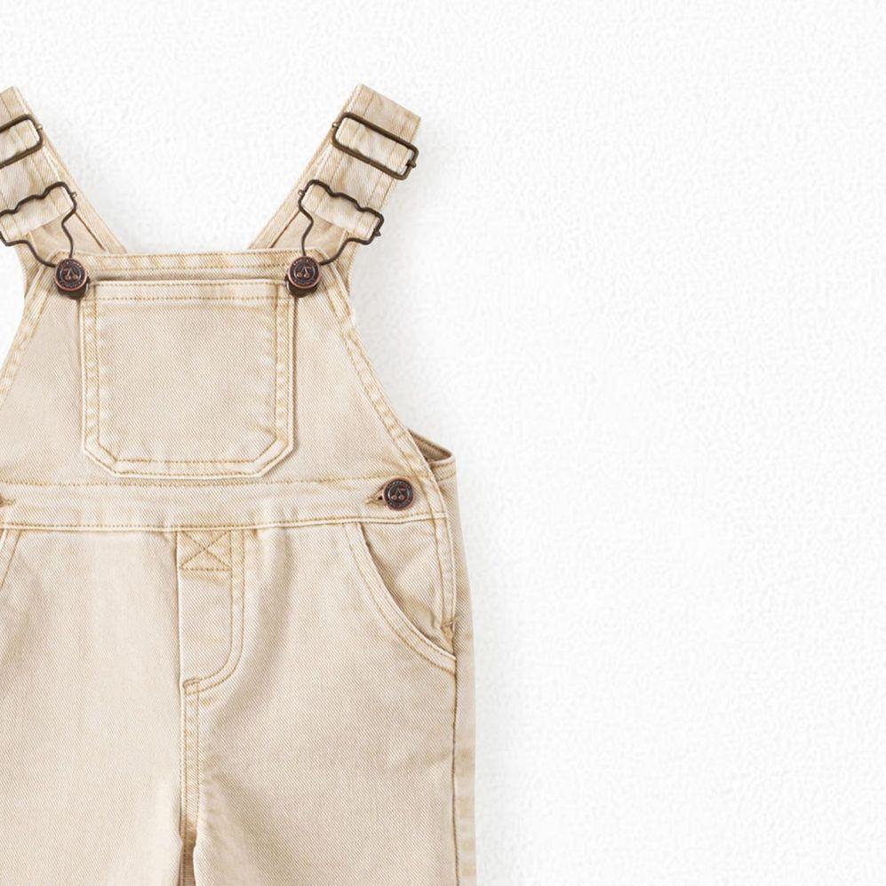 婴儿童米色棉长裤