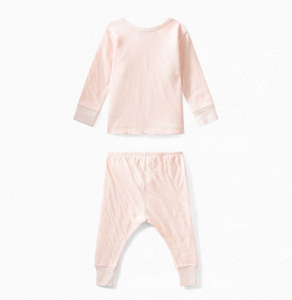 女婴浅粉色棉套装