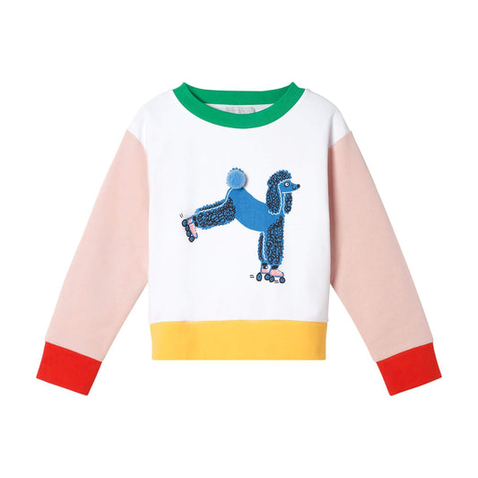 女童白色印花棉卫衣