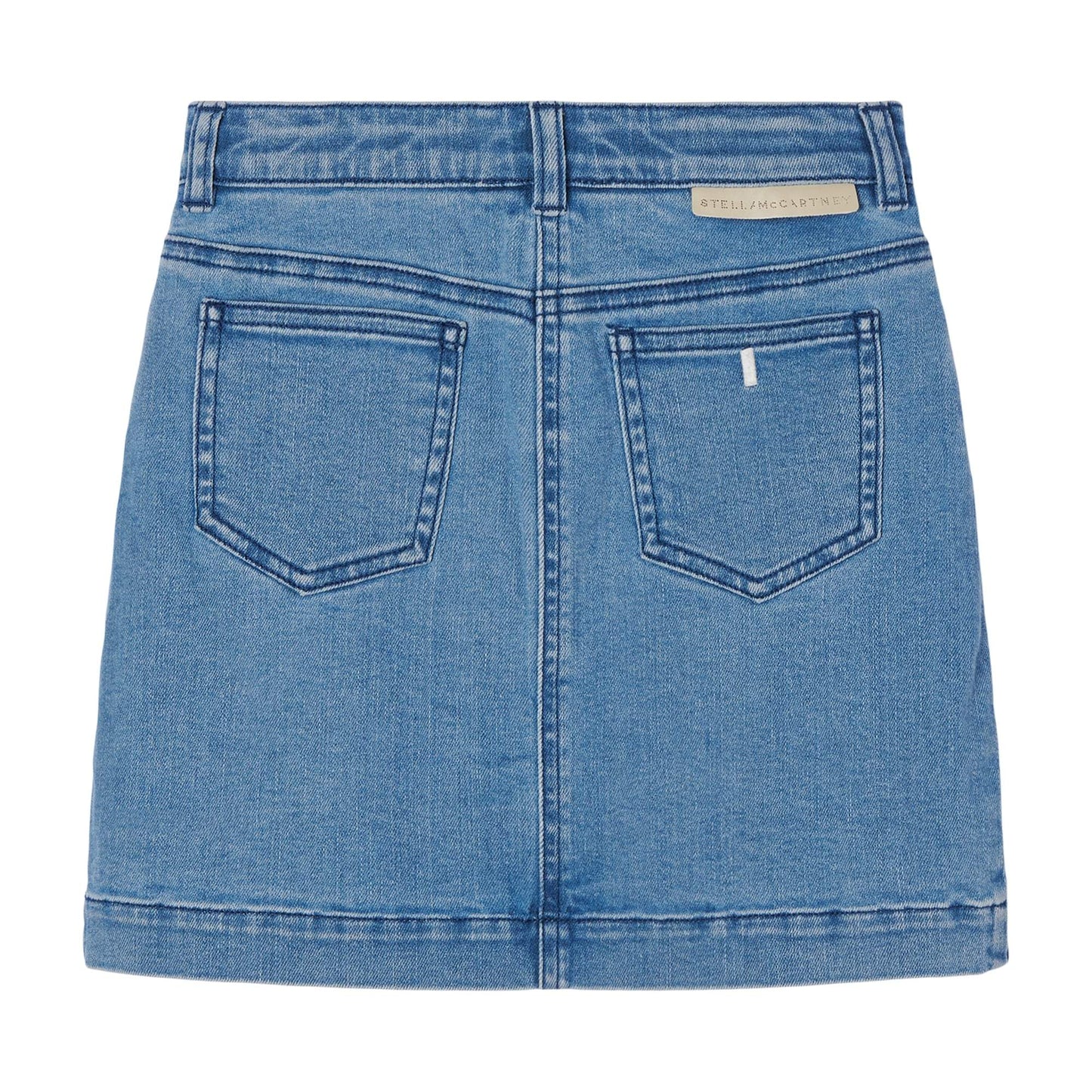 女童蓝色刺绣牛仔短裙