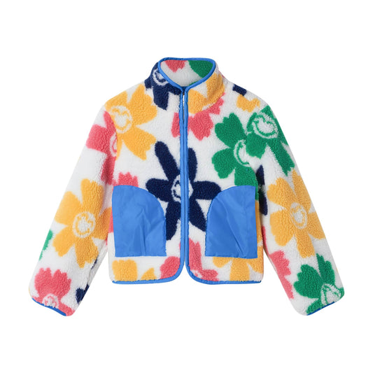 女童彩色笑脸花夹克