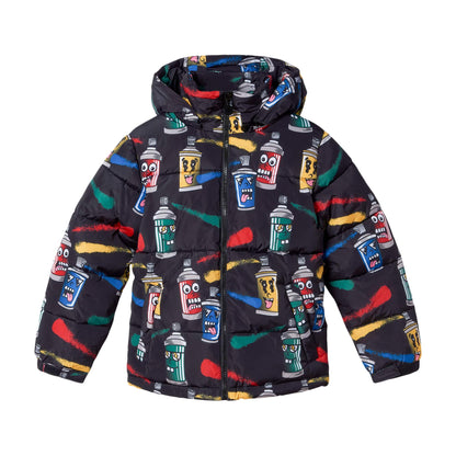 男童黑色印花夹克