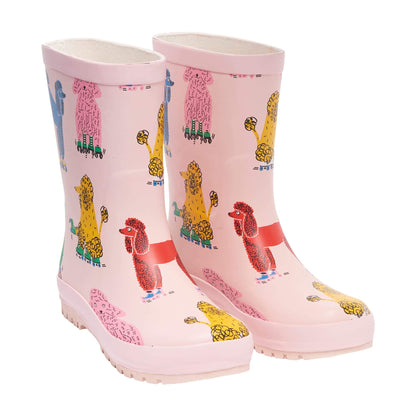 女童粉色印花雨靴