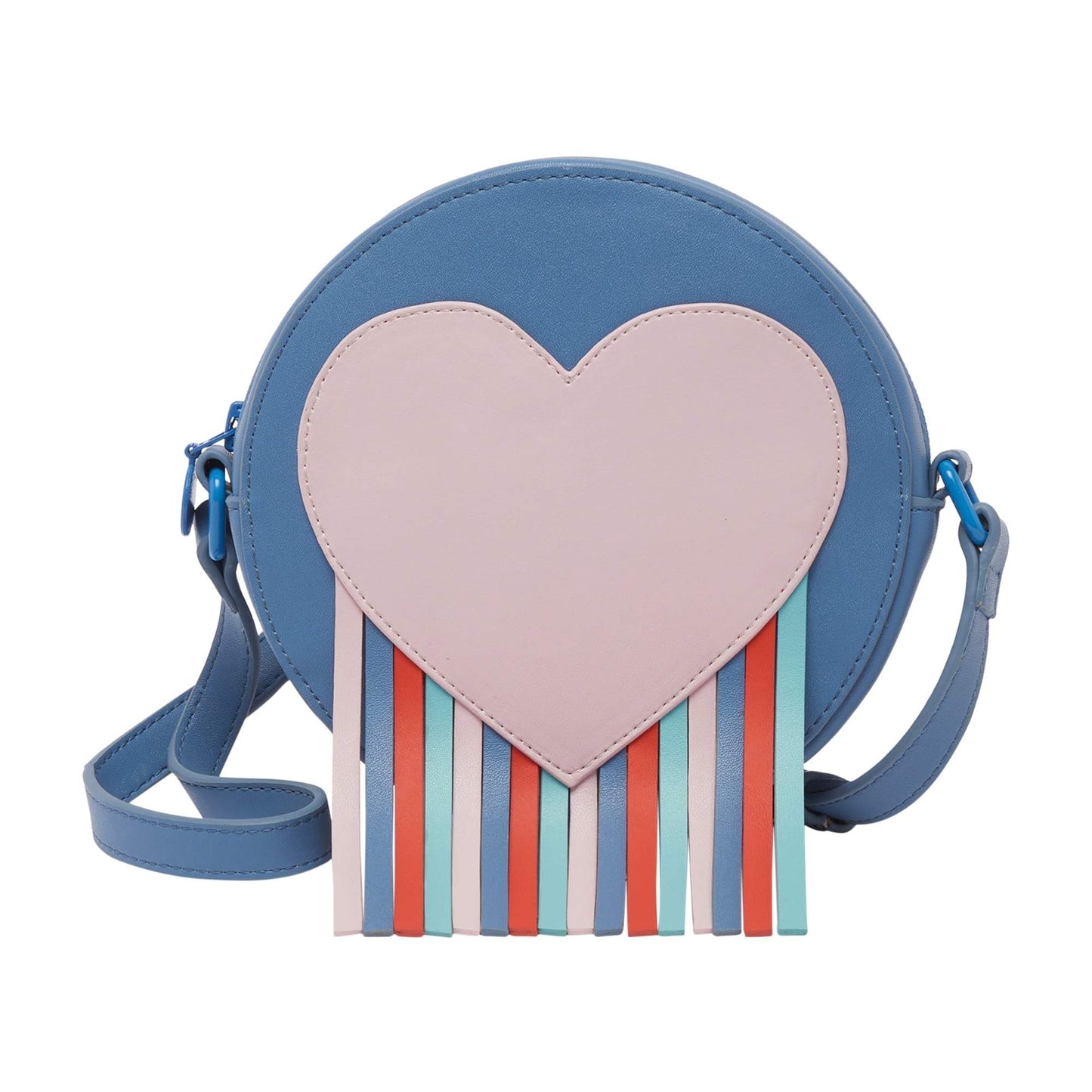 女童蓝色心形单肩包