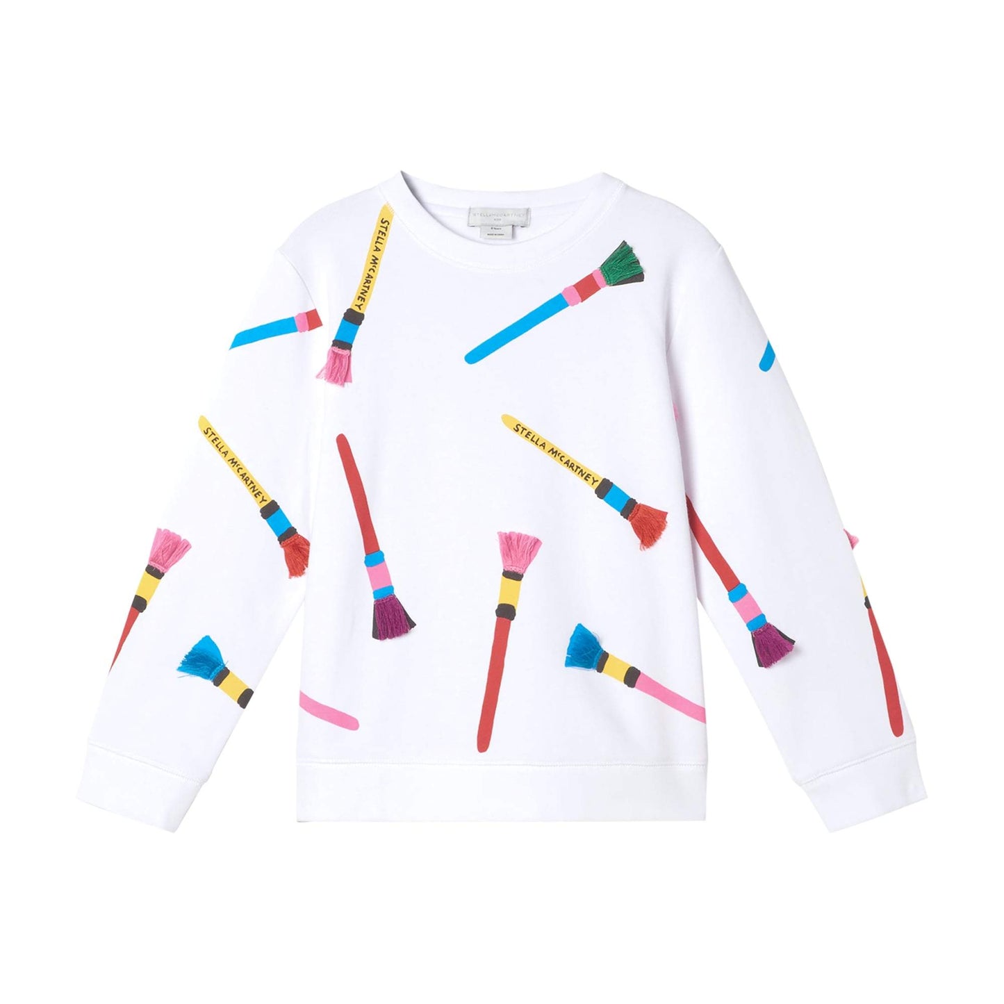 女童白色铅笔刷卫衣