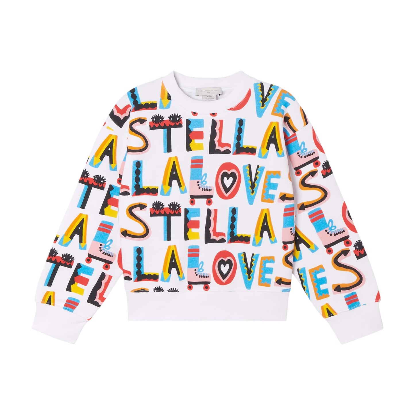 女童白色Logo棉卫衣