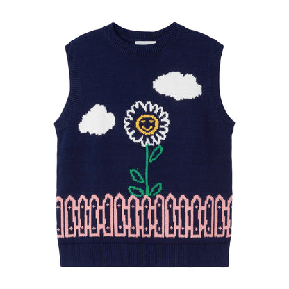女童深藏青色针织马甲