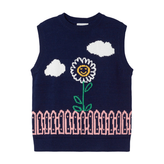 女童深藏青色针织马甲