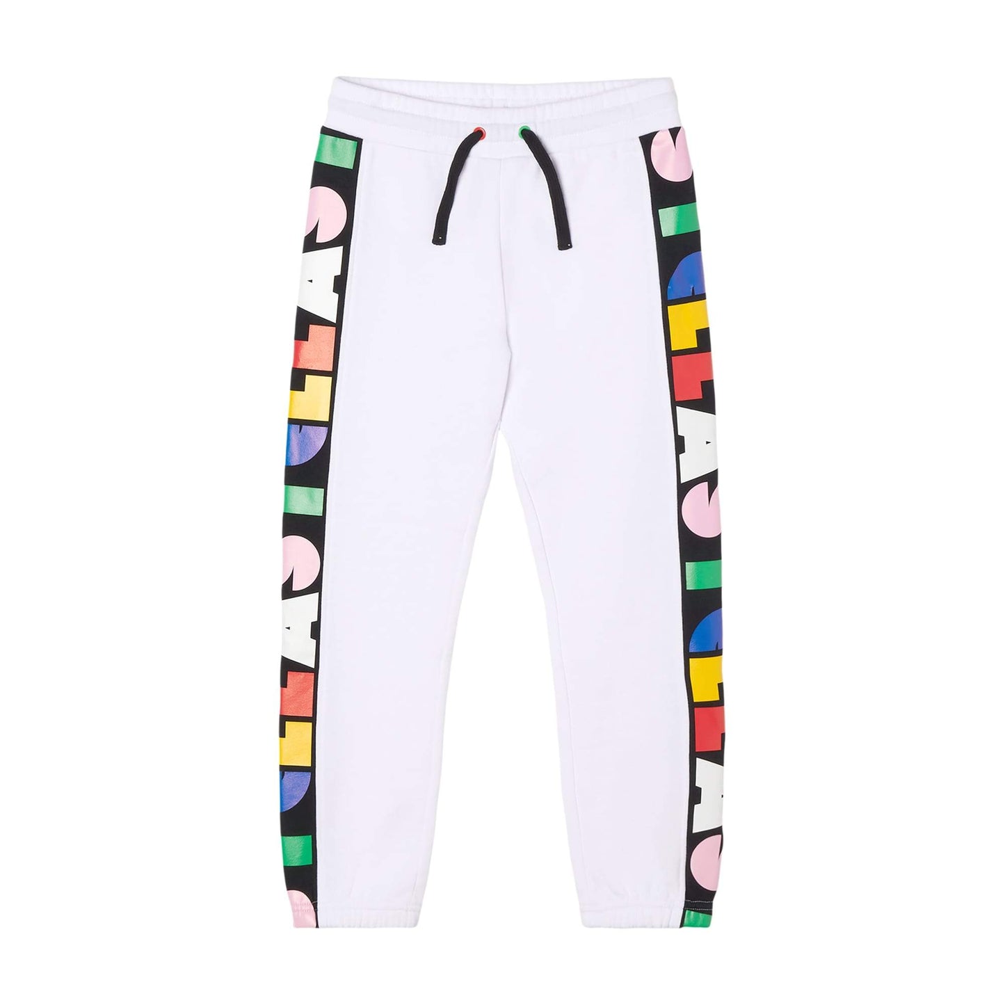 女童白色Logo棉长裤