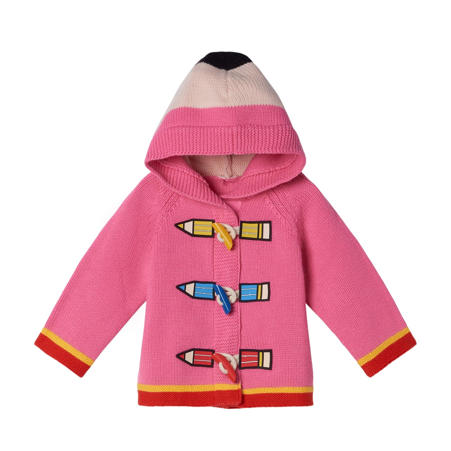 女童粉色连帽开衫