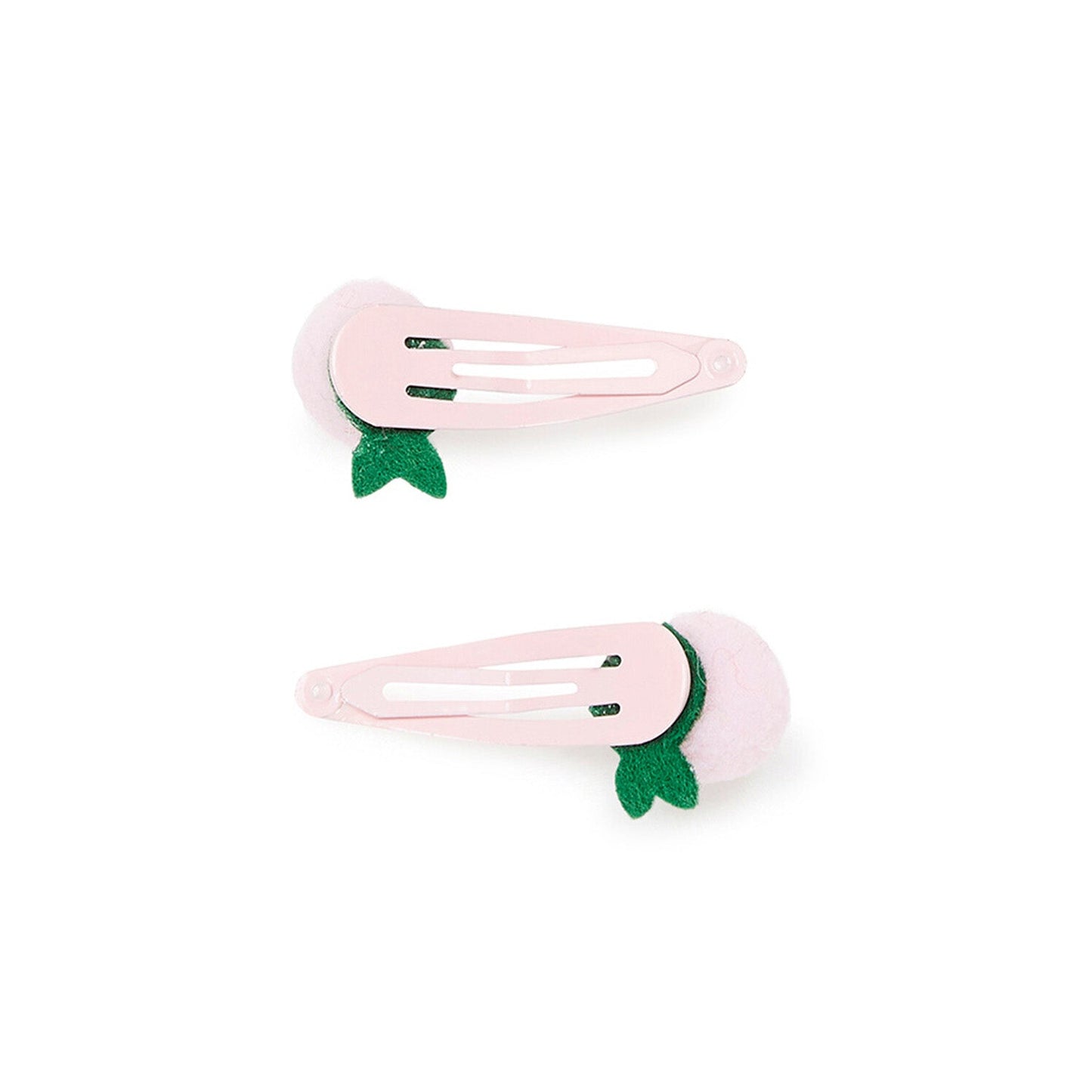 女童粉色绒球发夹