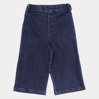 女童藏青色牛仔长裤