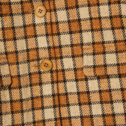 女婴棕色格子羊毛外套