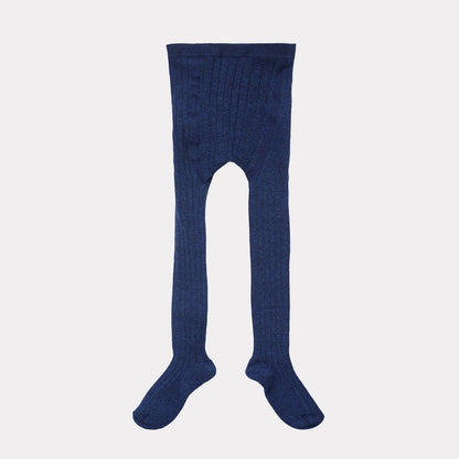 女童蓝色棉连裤袜
